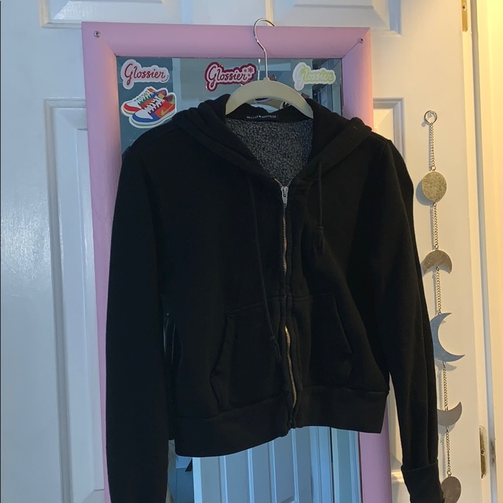 brandy melville black zip up